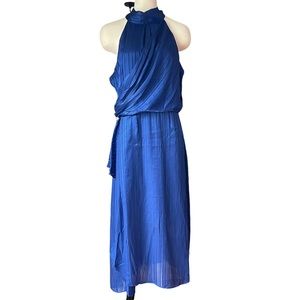 Maison Tara Halter Neck Style Dress Blue Sz 14 NWT